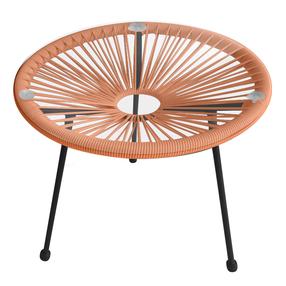 Lauko stalas Patio Arthur, juoda sp./oranžinė sp., 48 cm x 48 cm x 45 cm