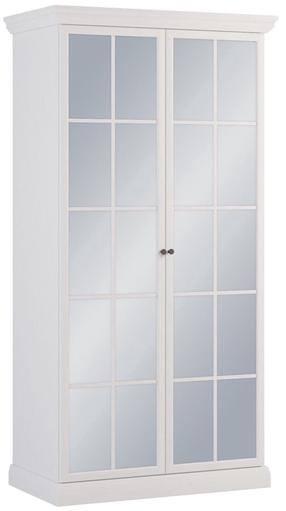 Spinta Gala Meble Lucca S2DL, balta sp., 102.5 cm x 55.5 cm x 200 cm, su veidrodžiu
