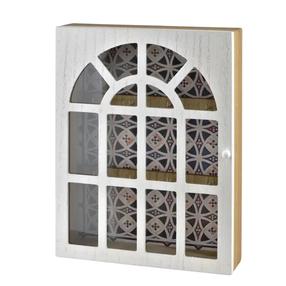Ящик для ключей Mondex Stacy, 6 x 21.5 x 28 см, коричневый цв./белый цв.