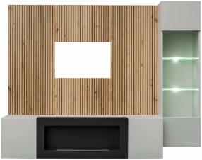 Svetainės baldų komplektas ASM Xari L-K, vidaus, artisan oak sp./clay grey sp.