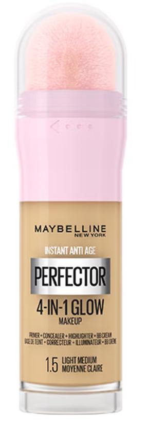 Makiažo pagrindas Maybelline Instant Age Rewind Perfector 4-In-1 Glow, smėlio sp., 1.5 light medium, 20 ml