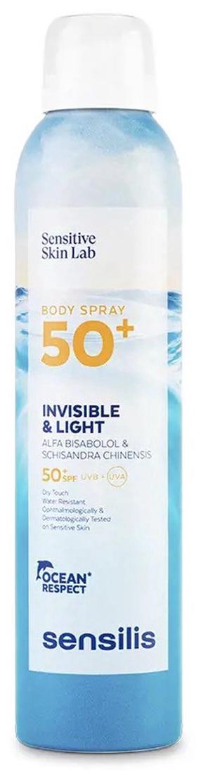 Päevituse hooldussprei keha jaoks Sensilis Invisible & Light SPF50+, 200 ml