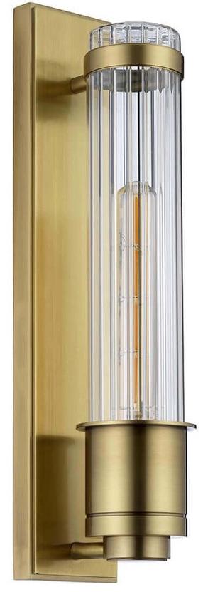 Valgusti seinale Elstead Lighting Wellington, E27, 1 x 60 W, läbipaistev v. / kuldne v.