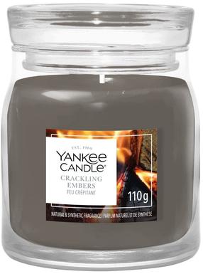 Svece, aromātiskā Yankee Candle Home crackling embers, 30 h, pelēka krās.