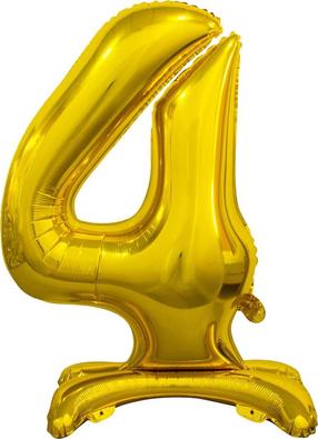 Folijas balons cipars GoDan Beauty & Charm Nr.4, zelta krās.