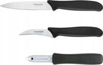 Virtuvinių peilių komplektas, su skustuku Fiskars essential, 3 vnt.