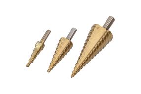 Pakopinis grąžtas, grąžtų komplektas Forsage F-44730B 51929, varis, hss-tin, 3 plokštumų, 4-32 mm x 10 cm