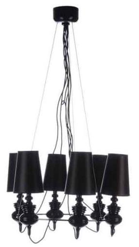 Lampa karināms AZzardo Baroco 6 AZ1379, E14, 6 x 11 W, melna krās. / melna krās.