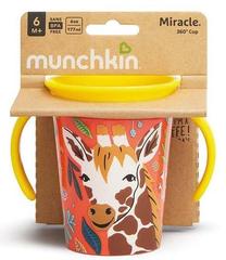Vaikiškas puodelis Munchkin WildLove Miracle 360 Giraffe, 177 ml, 6+ mėn., plastikas, įvairių spalvų