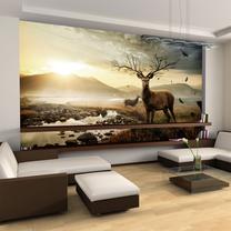Fototapetas Artgeist Deers By Mountain Stream, 270 cm x 441 cm