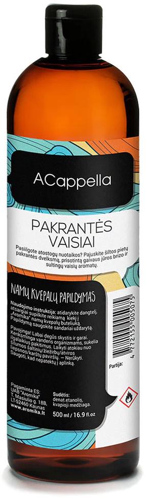Mājas aromatizētājs ACappella Sea & Fruits Reed Diffuser Refill, 500 ml