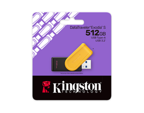 USB atmintinė Kingston DataTraveler Exodia S, geltona sp., 512 GB