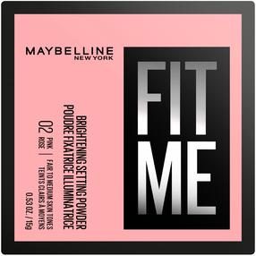 Birstošais pūderis Maybelline Fit Me Brightening Setting, rozā krās., 02 pink rose, 15 g