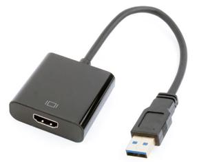 Adapteris Gembird HDMI / USB HDMI female, USB 3.0 A male, 0.15 m, melna krās.