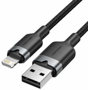 Laidas Vention LANBF, Lightning/USB Type A, 100 cm, juoda sp.