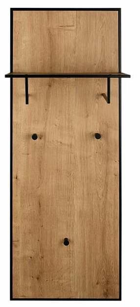 Drēbju pakaramais ar plauktu Grace 2920398, 122 cm, melns krās./artisan oak krās.