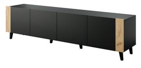 TV staliukas Cama Meble Faro, ąžuolo sp./juoda sp., 200 cm x 42 cm x 52 cm