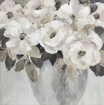 Aliejinių dažų piešinys Home4you White Flowers, 80 cm x 80 cm
