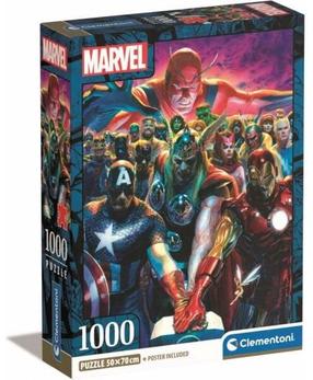 Пазл Clementoni Marvel The Avengers 39915, 70 см x 50 см, 1000 шт., многоцветный