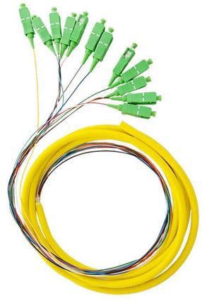 Kabelis Qoltec Optic Pigtail Fiber Singlemode, SC/APC x 12, 2 m, dzeltena krās.