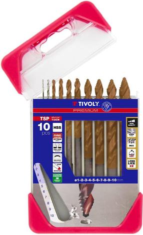 Metallist puurikomplekt Tivoly Smart Point Fusio, puit/metall/teras, hss, sirge, 1 mm x 17.5 cm