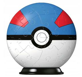 3D пазл Ravensburger Pokemon 11265, 7.5 см x 7.5 см, 54 шт., синий цв./белый цв./красный цв.