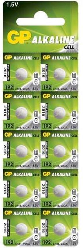 Baterijas GP Batteries GPPBA192F005, AG3/SR41/LR41, 1.5 V