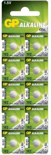 Elementai GP Batteries GPPBA192F005, AG3/SR41/LR41, 1.5 V