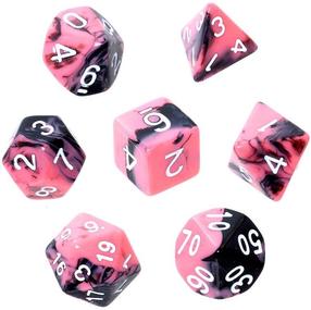 Žaidimo kauliukai Rebel RPG Dice Set - Pink and Black