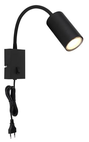 Lampa sienas Globo Robby 57911WB, GU10, 1 x 25 W, melna krās. / melna krās.