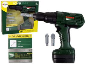 Игрушечний инструмент мастера, дрель Lean Toys Power Tools Electric Drill, черный цв./зеленый цв.