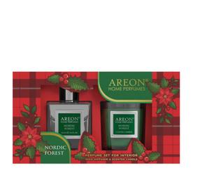 Rinkinys, namų kvapas ir žvakė Areon Nordic Forest, 150 ml