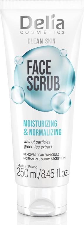 Sejas skrubis Delia Cosmetics Clean Skin Face Scrub, 250 ml