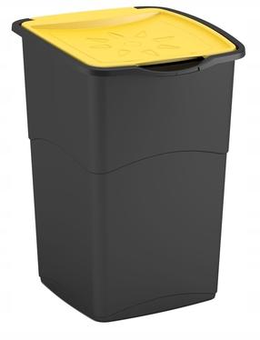 Rūšiavimo šiukšliadėžė Curver, 47 l, juoda sp./geltona sp.
