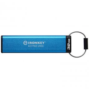 USB-накопитель Kingston IronKey Keypad 200, синий цв., 32 GB