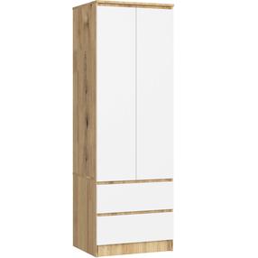 Spinta Akord S60, ąžuolo sp./balta sp., 51 cm x 60 cm x 180 cm