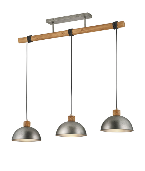 Valgusti rippuv Trio Delhi 303400367, E27, 3 x 42 W, hall v. / pruun v.