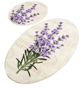 Vannasistabas paklājiņu komplekts Foutastic Lavender 359CHL1532, daudzkrāsaina, 100 cm x 60 cm