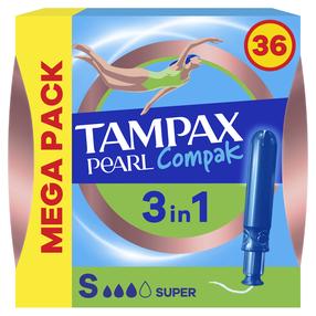Higiēniskie tamponi Tampax Compak Pearl, Super, 36 gab.