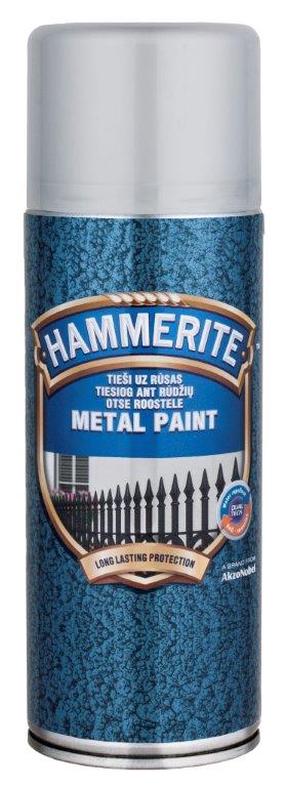 Aerozoliniai dažai Hammerite Hammered, dekoratyviniai, sidabro pilki sp., 0.4 l