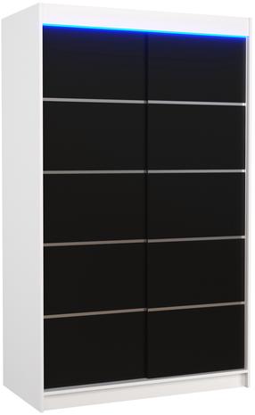 Spinta ADRK Benisso LED, balta sp./juoda sp., 58 cm x 120 cm x 200 cm