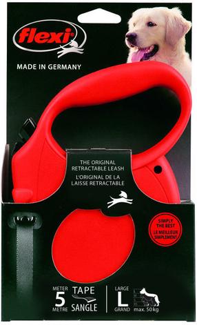 Automatinis pavadėlis Flexi Standard, raudona sp., L 5m