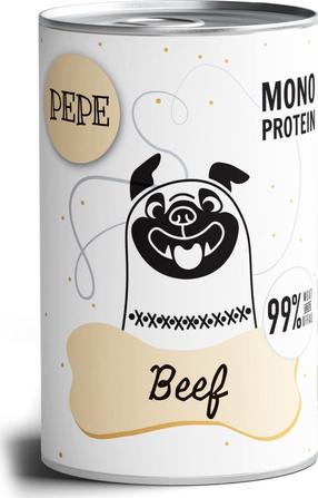 Mitrā barība (konservi) suņiem Pepe Mono Protein, liellopa gaļa, 0.4 kg
