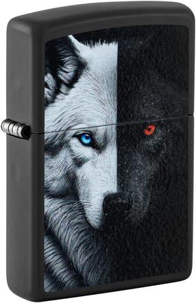 Žiebtuvėlis Zippo Two Wolves 46694, juoda sp./pilka sp.
