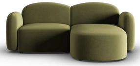 Kampinė sofa Micadoni Home Blair Velvet, šviesiai žalia sp., dešininė, 194 x 155 cm x 80 cm