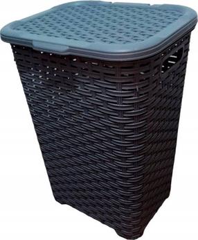 Skalbinių dėžė Katex Rattan, 45 l, mėlyna sp./juoda sp., 31.6 cm x 40 cm x 55 cm