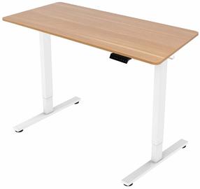 Kompiuterio stalas reguliuojamo aukščio Home4you Ergo Fit K18717, 120 cm x 60 cm, 71.6 - 116 cm, ąžuolo sp./balta sp.