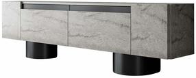 Televizoriaus spintelė Kalune Design Bohem, juoda sp./travertine sp., 30 cm x 180 cm x 50 cm