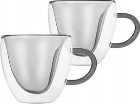 Dubultā stikla krūzes komplekts Orion Double, pelēka krās., 0.280 l
