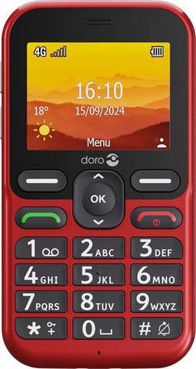 Telefons ar pogām Doro Leva L11, 128 MB, sarkana krās.